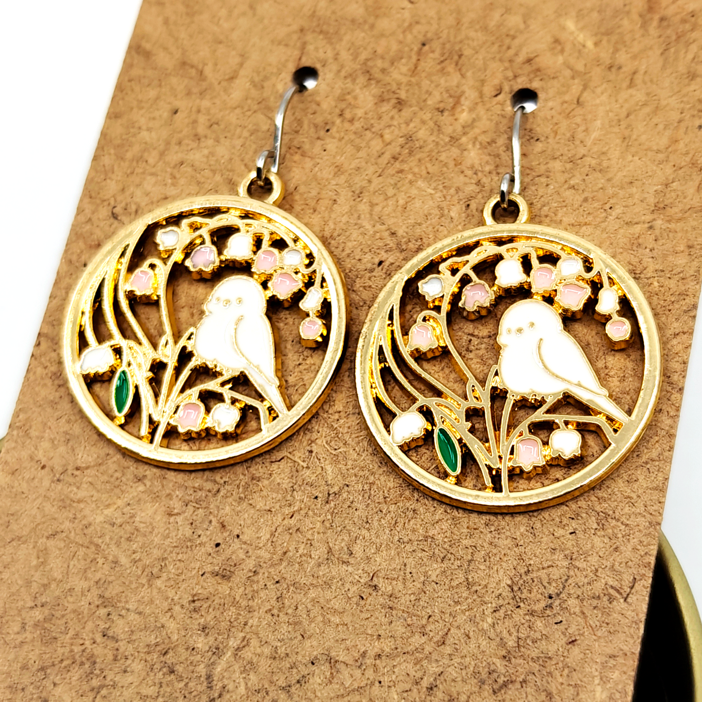 Round Bird Earrings