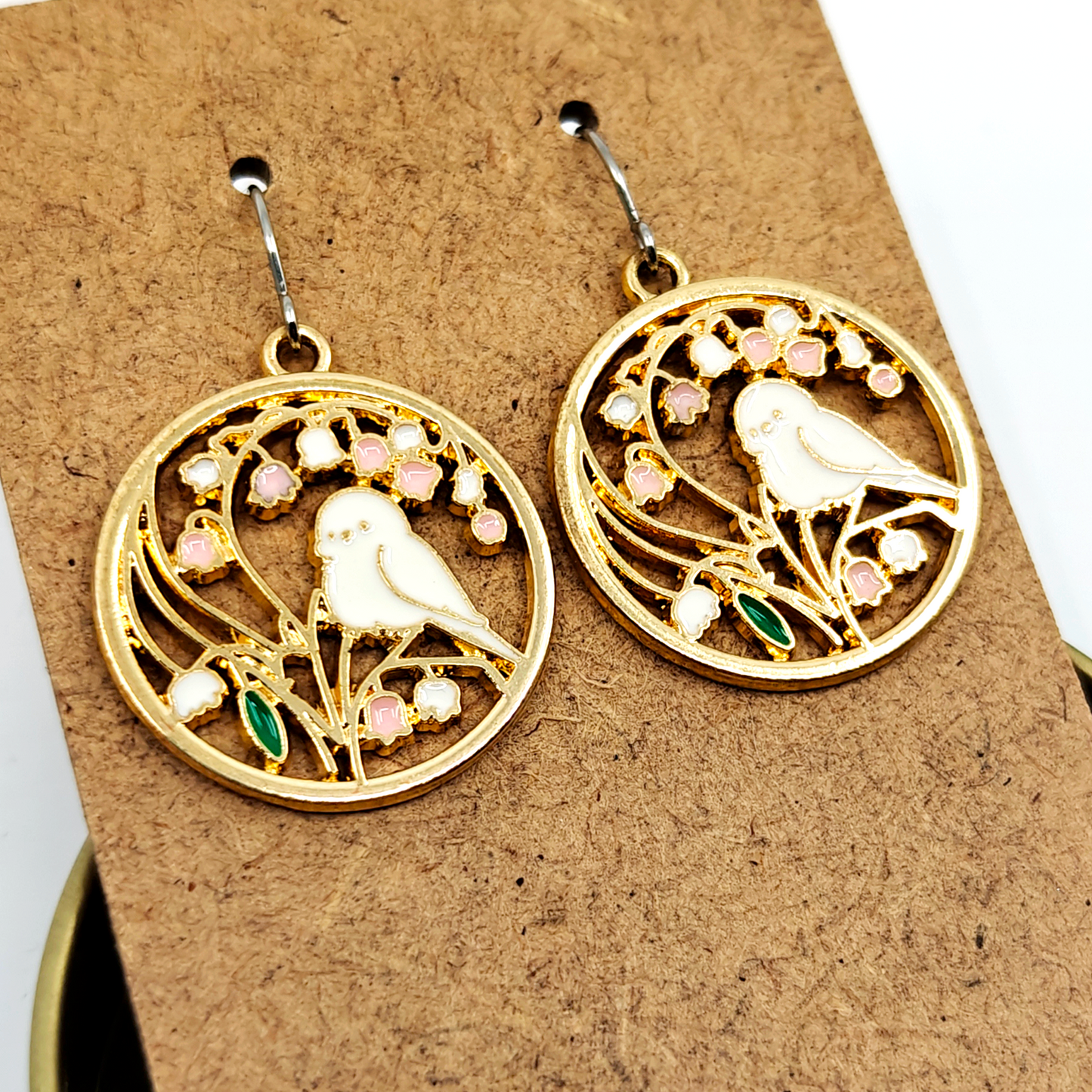 Round Bird Earrings