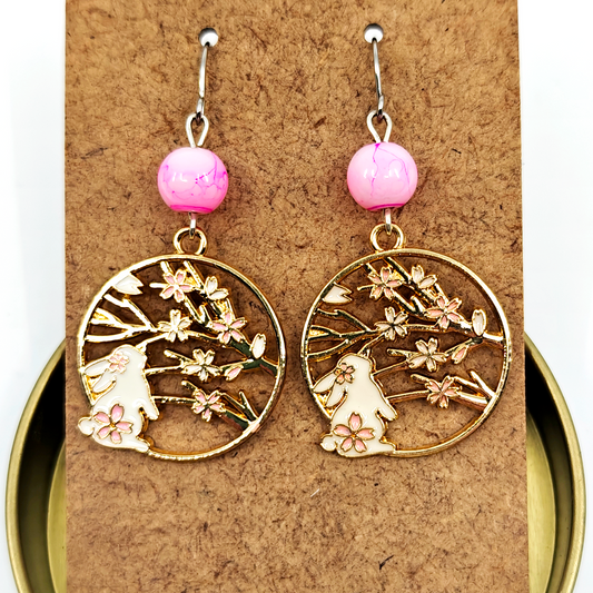 Sakura Rabbit Earrings
