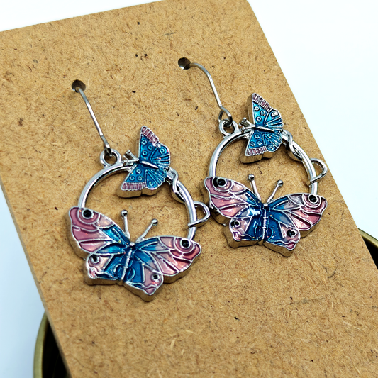 Silver Butterflies Earrings
