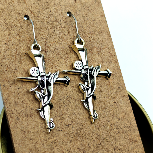 Silver Cross Earrings