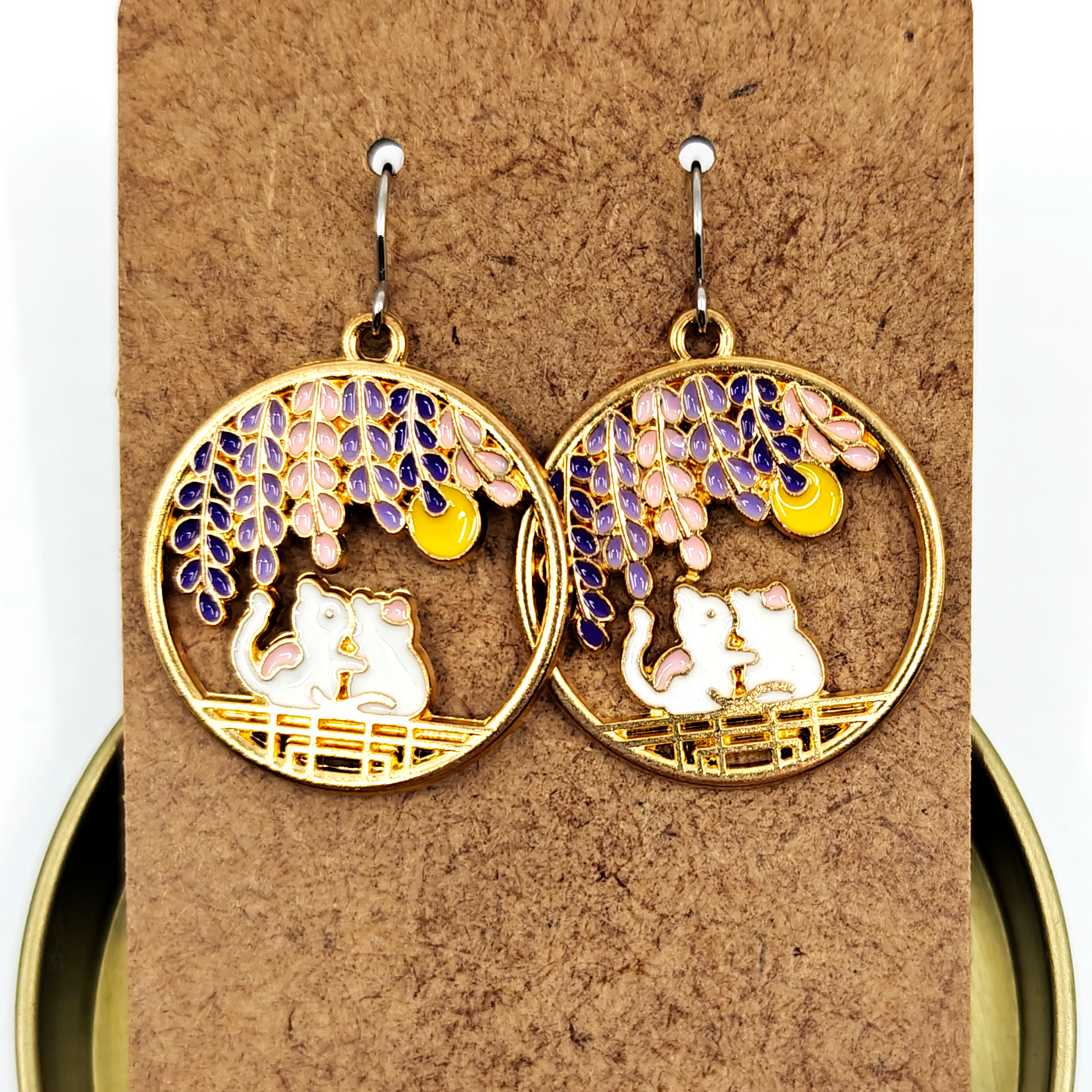 Wisteria Cats Earrings