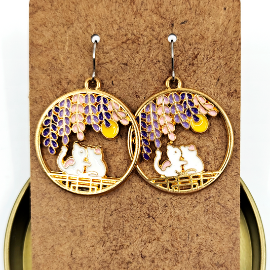 Wisteria Cats Earrings