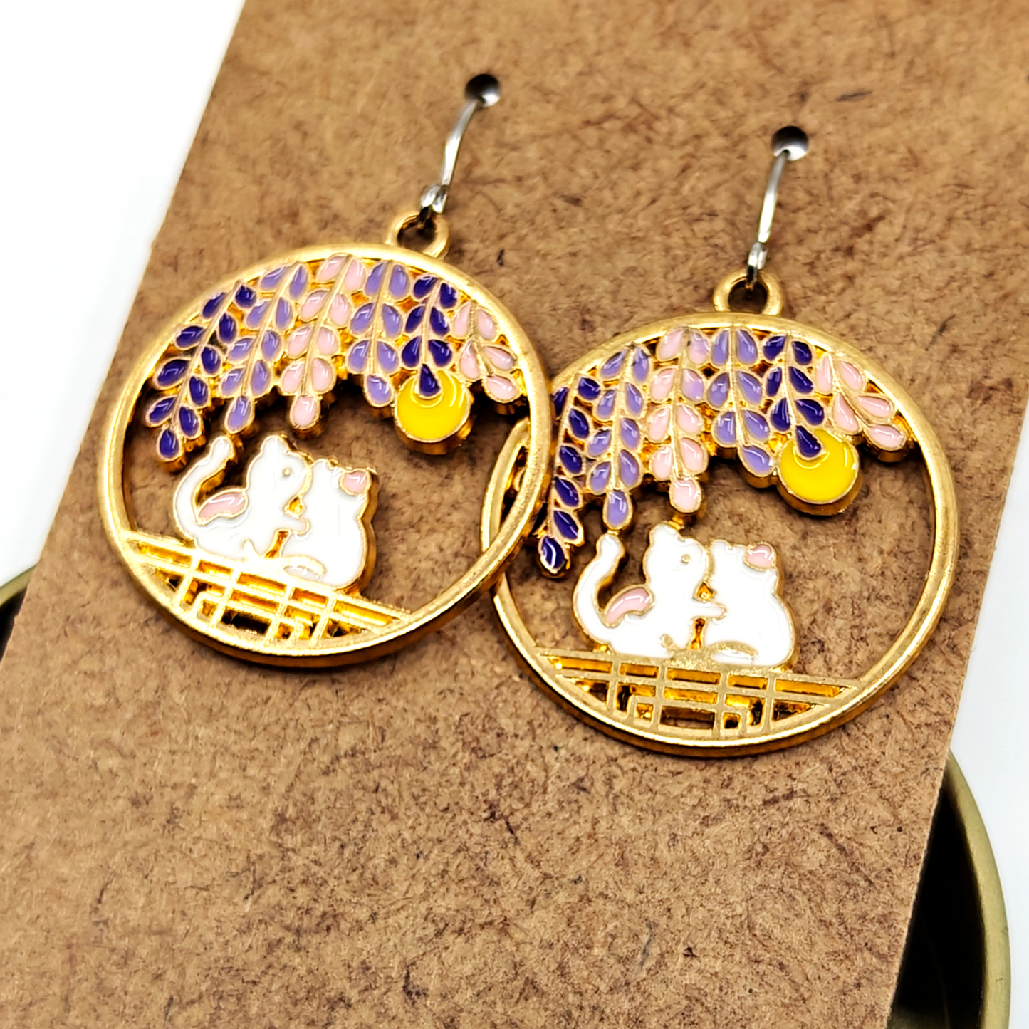 Wisteria Cats Earrings
