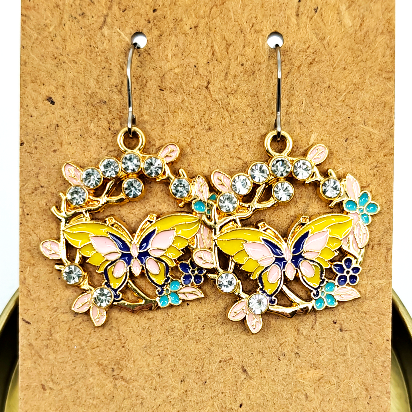 Yellow Butterfly Earrings
