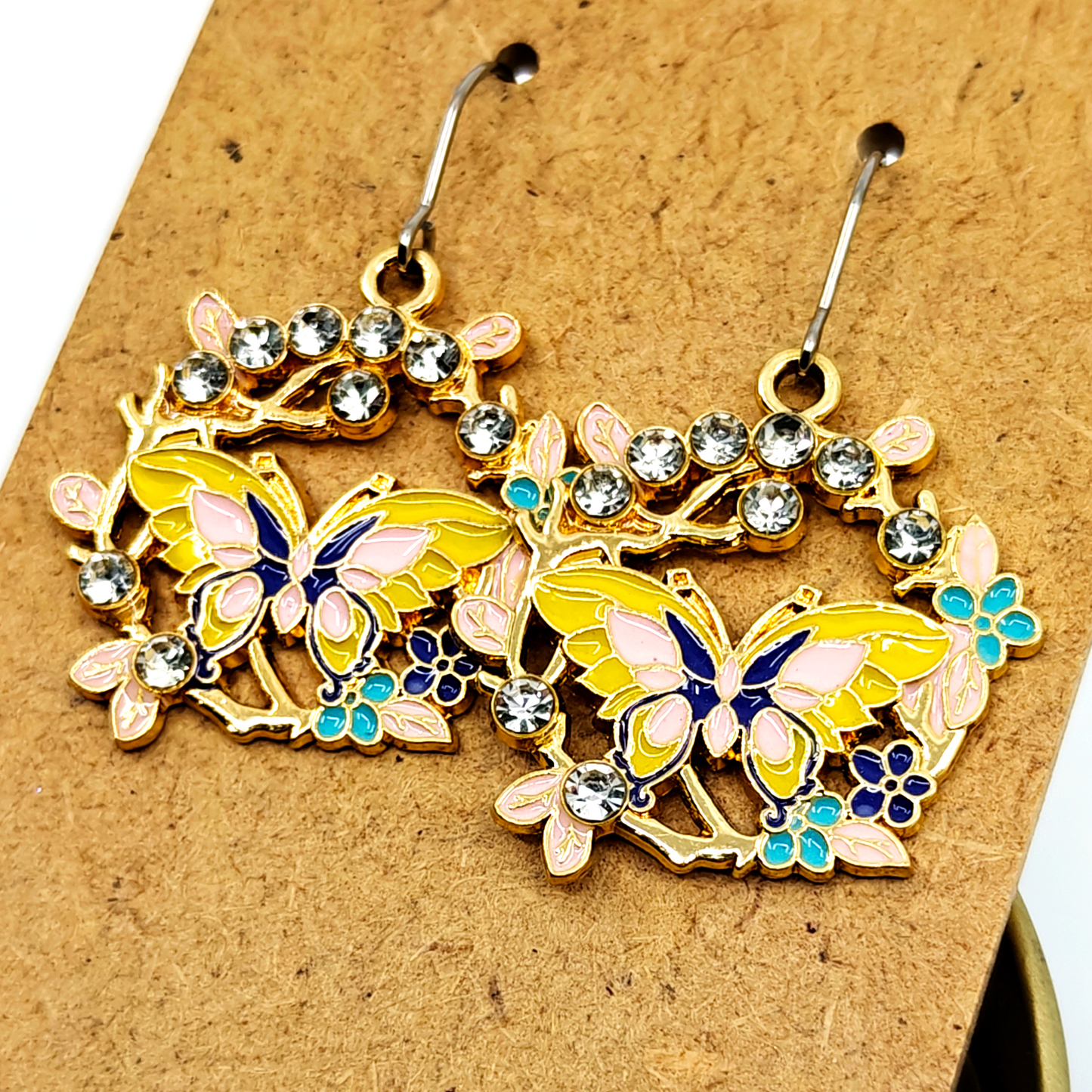 Yellow Butterfly Earrings