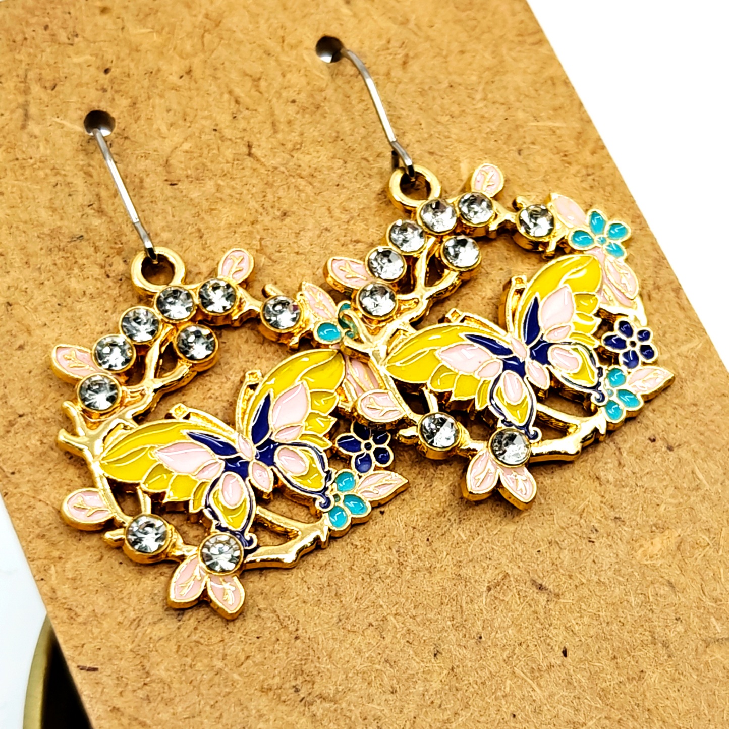 Yellow Butterfly Earrings